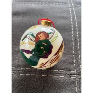 Gorgeous handblown and hand painted Christmas ornament- one of a kind